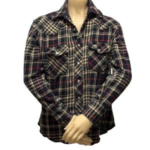 NWOT- Wrangler Men's Textured Western Shirt Jacket Heavy Plaid Snap Button